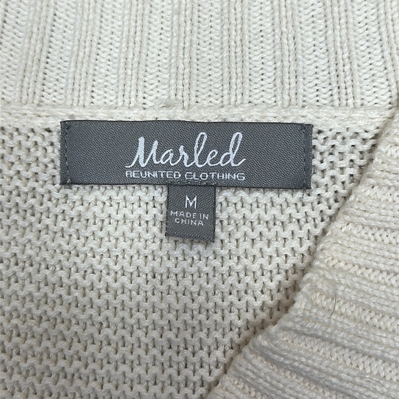 Marled Reunited Clothing | Cream Knit Pull Over Bell Sleeves Blue Lace U… - Picture 9 of 9